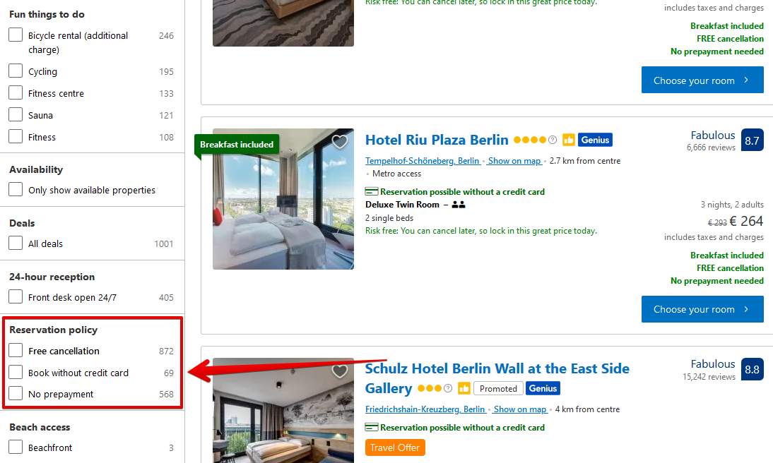 Hotel Booking Without Credit Card
