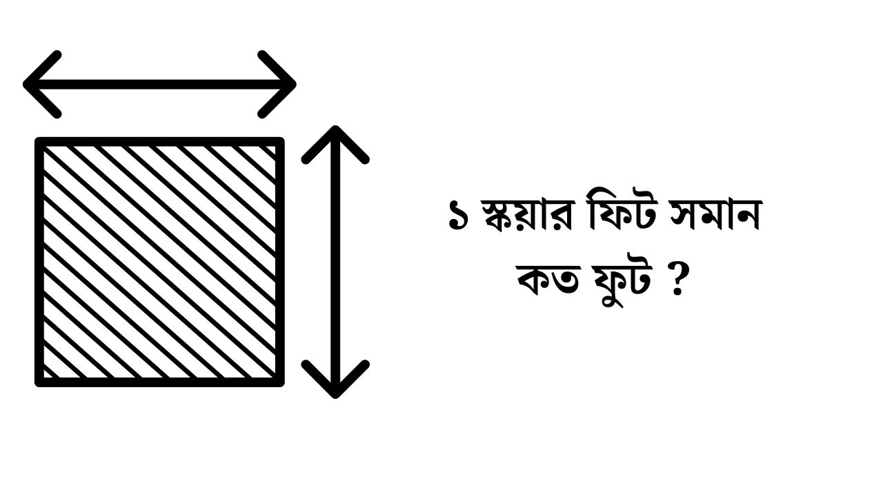 ১ স্কয়ার ফিট সমান কত ফুট
