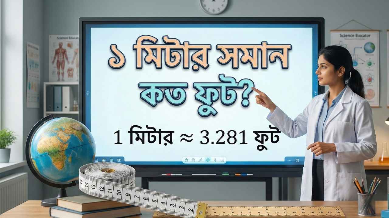 ১ মিটার সমান কত ফুট?